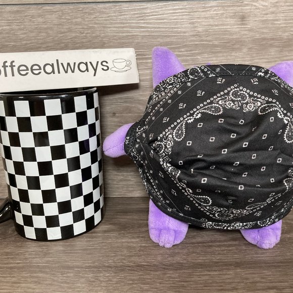 Pacsun Black Paisley One Size Face Mask - Picture 4 of 9